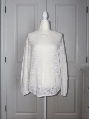 Lou & Grey White Lightweight Knit Sweater
